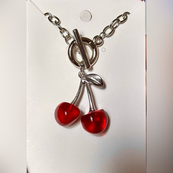 Vintage Cherry Pendant Choker Necklace for Women Party Wedding Jewelry Gift - Picture 6 of 10